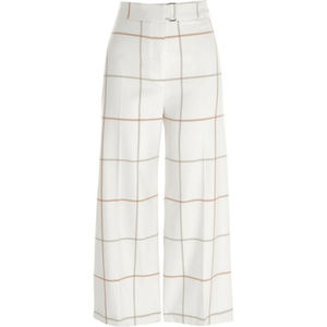 River Island Cream Window Check Belted Culottes